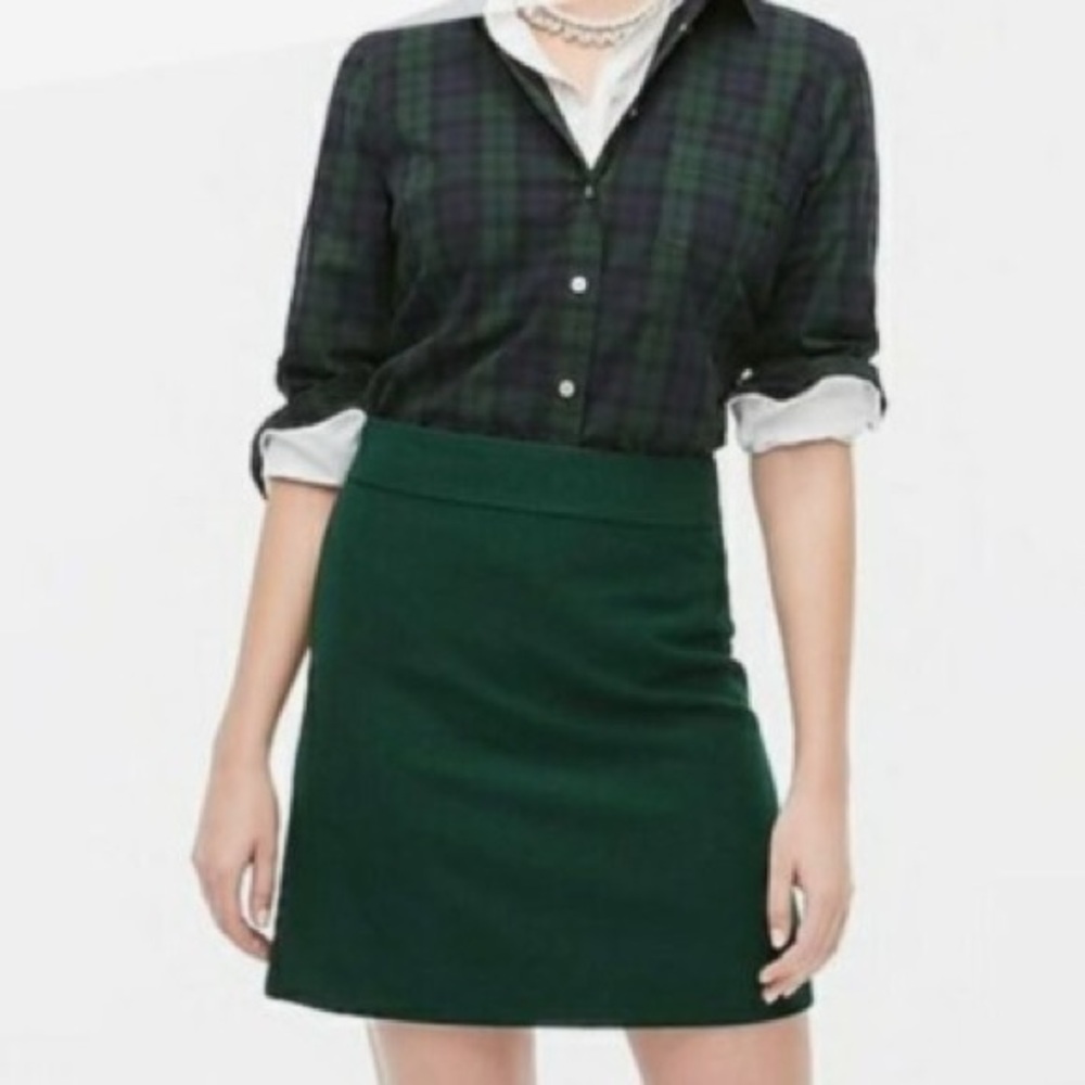 J. Crew Green Pencil Skirt